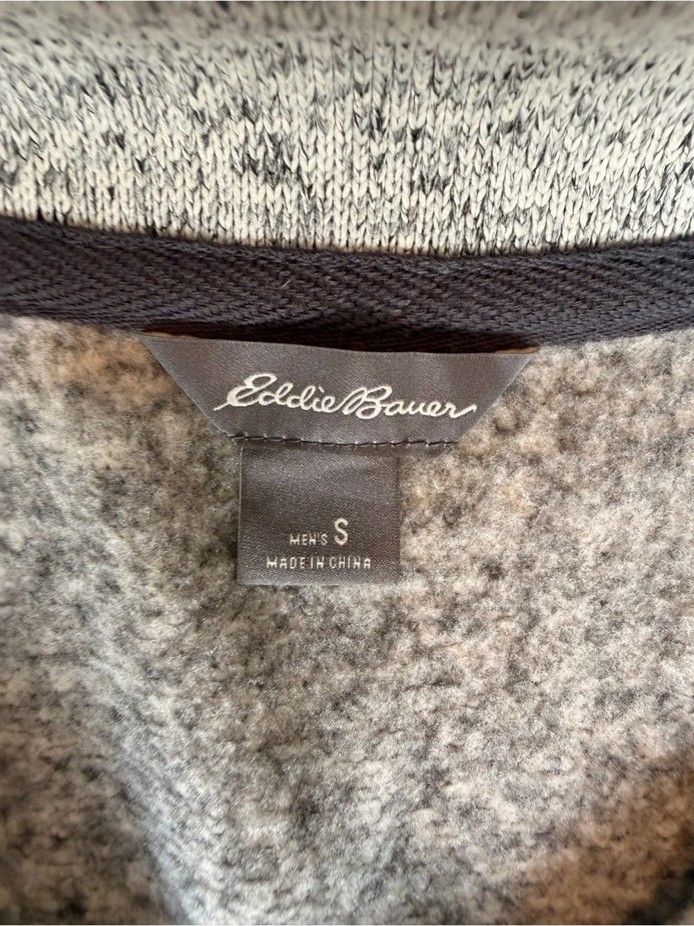 NWT Eddie Bauer Men's Radiator Fleece Snap-Front Sweater Pullover Gray Heather S